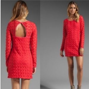 Free People Red crochet dress